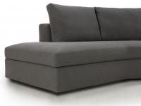 The large, comfortable seat filled with foam of different densities and feather blend