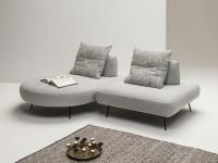 Modern sofa with mobile backrests Island, with completely removable upholstery