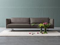 Jude sofa with high feet, 90 cm deep, upholstered in leather