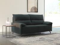 Sofa bed with high comfortable backrests Brera in a dark green Venice bouclé fabric
