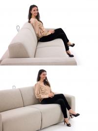 Proporzioni di seduta ed ergonomia sul divano letto matrimoniale con seduta alta Icon