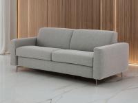 William sofa bed in the 218 cm maxi three-seater linear version, upholstered in Beat Ringo 010 textured fabric