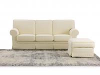 Classic sofa with flounce made of fabric Levante, available also with stitching along the structure