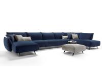 Malibù sofa 152 x 447 x 211 cm composed of chaise longue, 3-seater central element, meridienne and ottoman