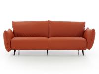 230 cm Malibù leather sofa with 21 cm armrests
