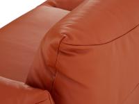 Detail of the stitching that finishes the leather upholstery of the Malibu sofa
