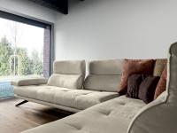 Sofa with adjustable backrest and armrests Maurice with reclining backrest
