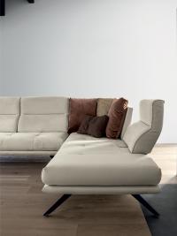 Maurice sofa with adjustable backrest and armrests with open back and seat depth increased by 19 cm