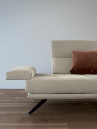 Maurice sofa with adjustable backrest and open armrests