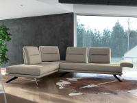 Sofa with adjustable backrest and armrests Maurice with closed backrest