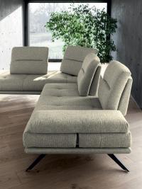 Maurice fabric sofa with adjustable backrest and armrests