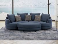Messico rounded sofa in the 4-seater version with ottoman