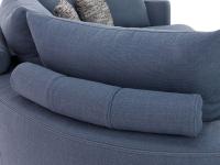 Detail of the back bolster cushion, the cushion stands on the backrest to hold the back cushions