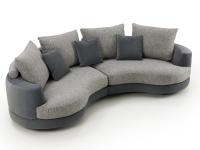 Messico sofa in a 4-seater model with ottoman, two-tone cover