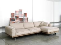 Raymond sofa with a walnut base in the version with a chaise longue