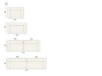 Dimensions: A) linear sofas