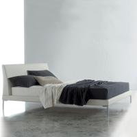 Bed with 90 cm high headboard, with 9 cm high bed frame and 28 high cm height from floor