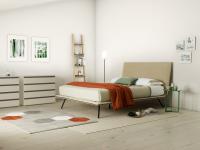 Twist minimalist upholstered bed with high feet