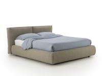 Soft upholstered bed Nuvola with fabric cover