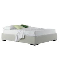 Headboardless bed with upholstered bed frame