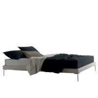 Headboardless high bed with thin bed frame and high square feet