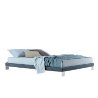 Headboardless bed with thin bed frame 