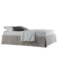 Headboardless bed with valance