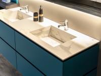 Top in HPL Stratified Calacatta with double 46cm sink