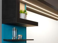 Upper "C" element consisting of shelves and side panel of 6 cm thickness. The top shelf is equipped with a LED bar.