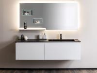 Vittoria 01 162 cm bathroom cabinet with white matt lacquered base