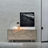 Chiba design buffet with doors decorated with steel painted wooden inserts