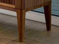 Detail of the high solid wood feet