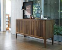 Haruko sideboard in solid wood with high feet - model cm 140 d.50 h.88 with 2 hinged doors