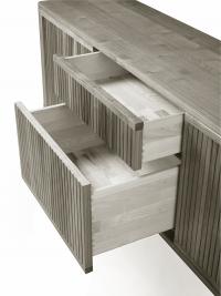 View of Haruko sideboard cm 210 in grey walnut with open drawers