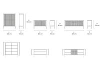 Haruko sideboard - scheme of the models and measurements