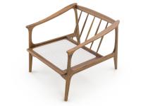 Armchair with solid-wood walnut structure 