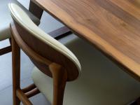 Close up of the back of the Ginko chair in walnut