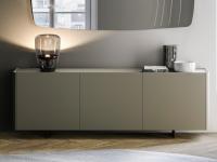 Maia modern sideboard in the version with 3 doors, lacquered in matt Titanium