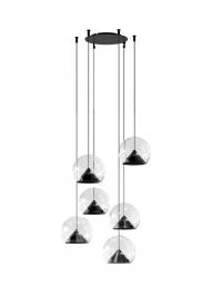 Lola glass and metal chandelier with 6 lampshades