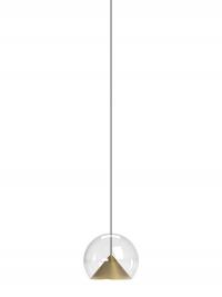 Lola chandelier with glass and brushed gold painted metal diffusers 