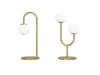 Hope designer glass ball chandelier in single or double table versions with brushed gold painted metal frame
