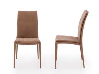 Europa chair with integrated cushion, fully upholstered in soft, chenille-effect Nuvole fabric