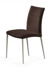 Upholstered Europa chair entirely covered in fabric and metal legs