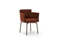 Evora chair with upholstered seat resting on a swivel base