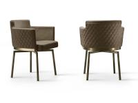The Evora chair in the version with a diamond-quilted backrest
