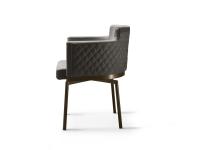 Side view of the Evora chair with quilted backrest