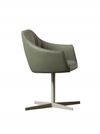 Side view of Gladys modern chair in the model with spoke base swivel at 360°