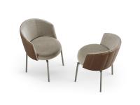Leslie modern and elegant leather and fabric chair