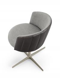 Elegant leather and fabric Leslie chair also ideal for professional environments