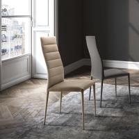 Uma padded chair with horizontal stitching